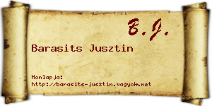 Barasits Jusztin névjegykártya